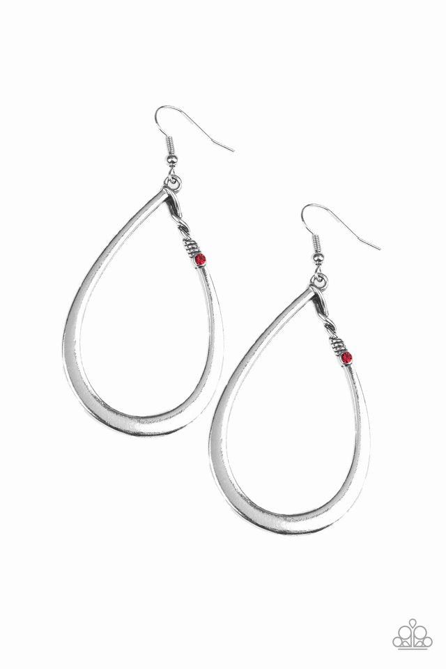 Very Enlightening - Red - Paparazzi Earring Image