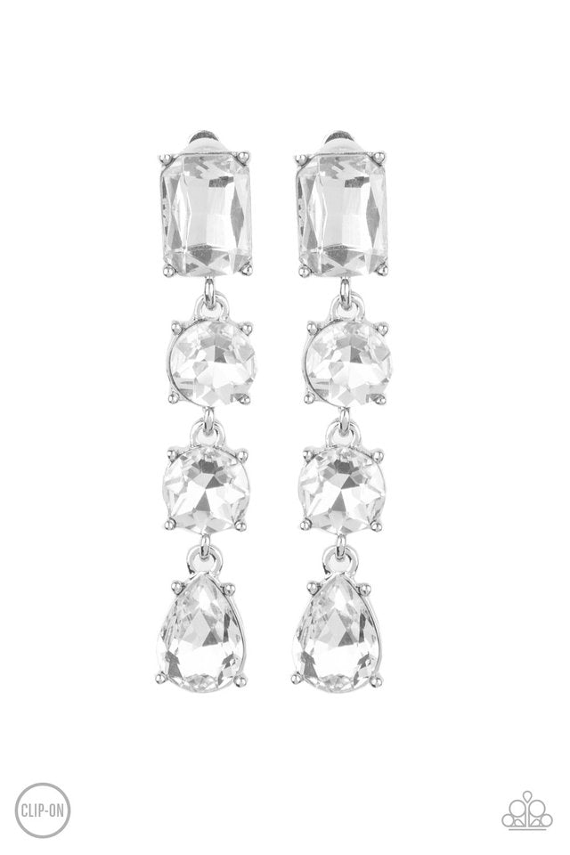 Make A-LIST - White - Paparazzi Earring Image