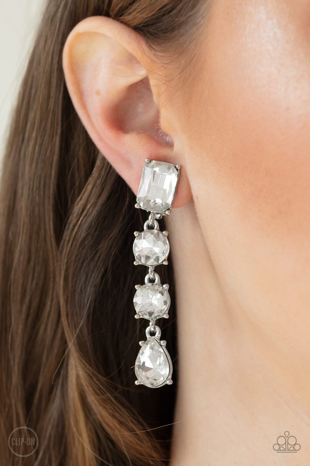 Make A-LIST - White - Paparazzi Earring Image