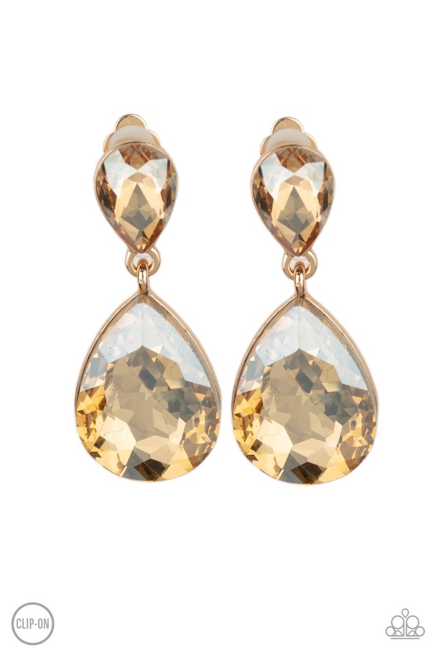 Aim For The MEGASTARS - Gold - Paparazzi Earring Image