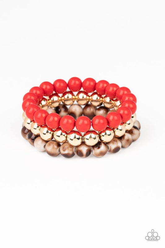 Courageously Couture - Red - Paparazzi Bracelet Image