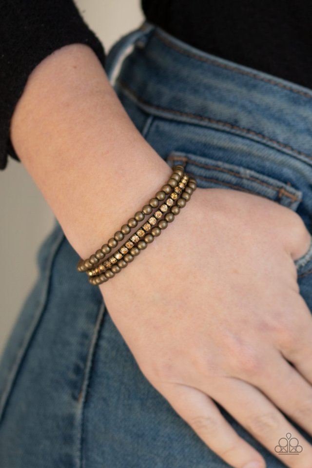 Glam Game - Brass - Paparazzi Bracelet Image