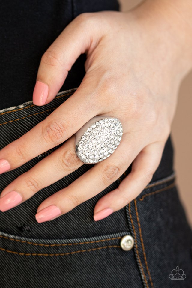 Bling Scene - White - Paparazzi Ring Image