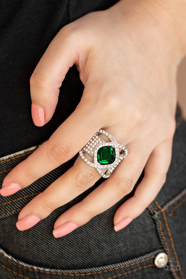 Triple Crown Twinkle - Green - Paparazzi Ring Image