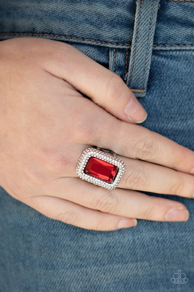 A Grand STATEMENT-MAKER - Red - Paparazzi Ring Image