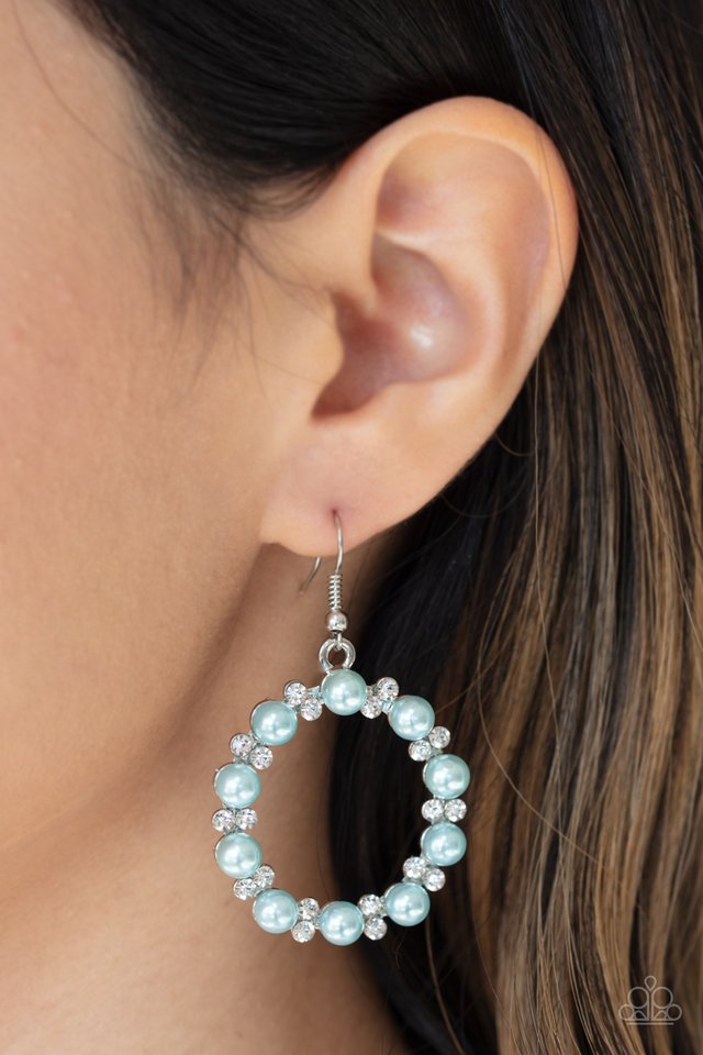 Symphony Sparkle - Blue - Paparazzi Earring Image