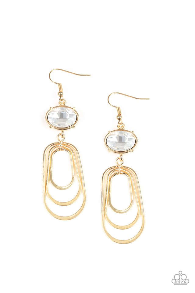 Drop-Dead Glamorous - Gold - Paparazzi Earring Image