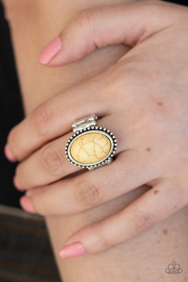 Bountiful Deserts - Yellow - Paparazzi Ring Image