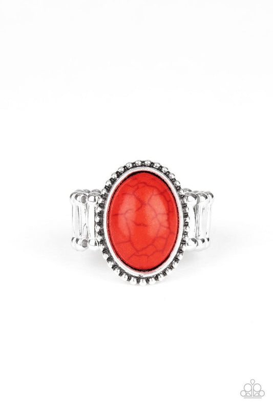 Bountiful Deserts - Red - Paparazzi Ring Image