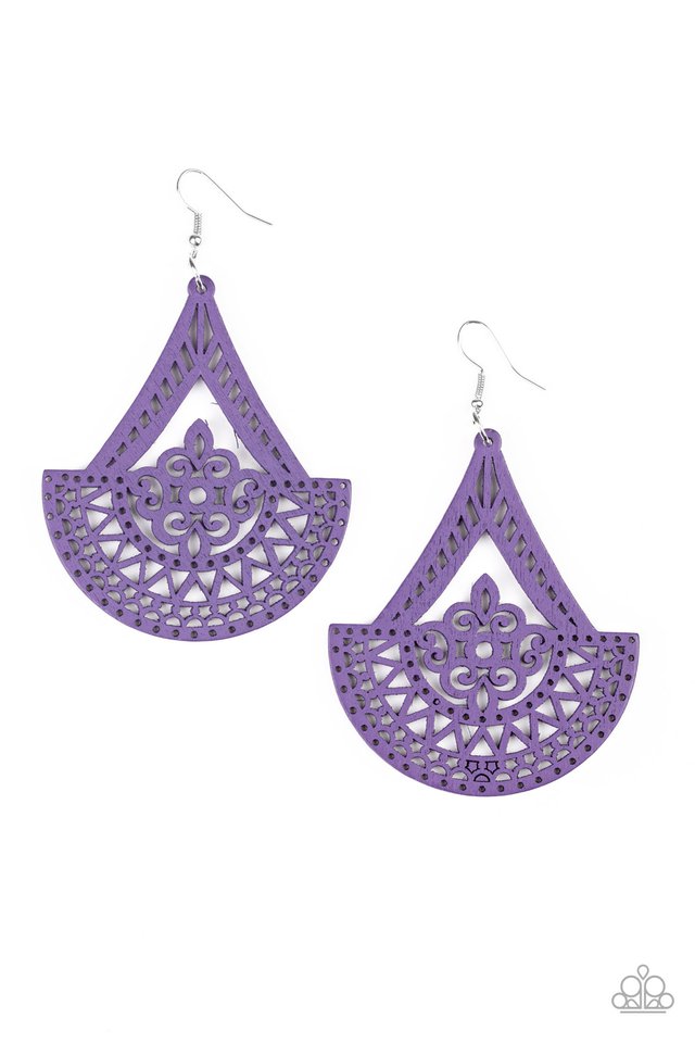 Tiki Sunrise - Purple - Paparazzi Earring Image