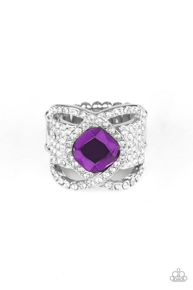 Triple Crown Twinkle - Purple - Paparazzi Ring Image