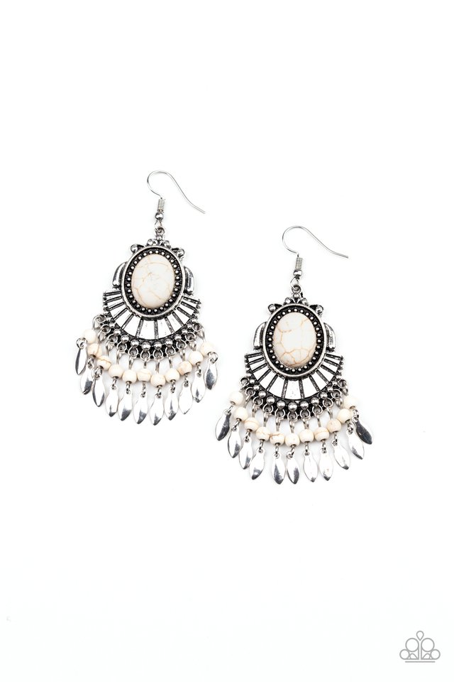 Eco Trip - White - Paparazzi Earring Image