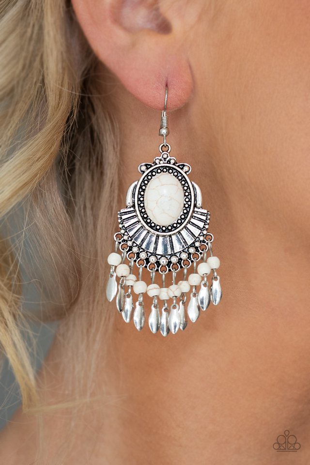 Eco Trip - White - Paparazzi Earring Image