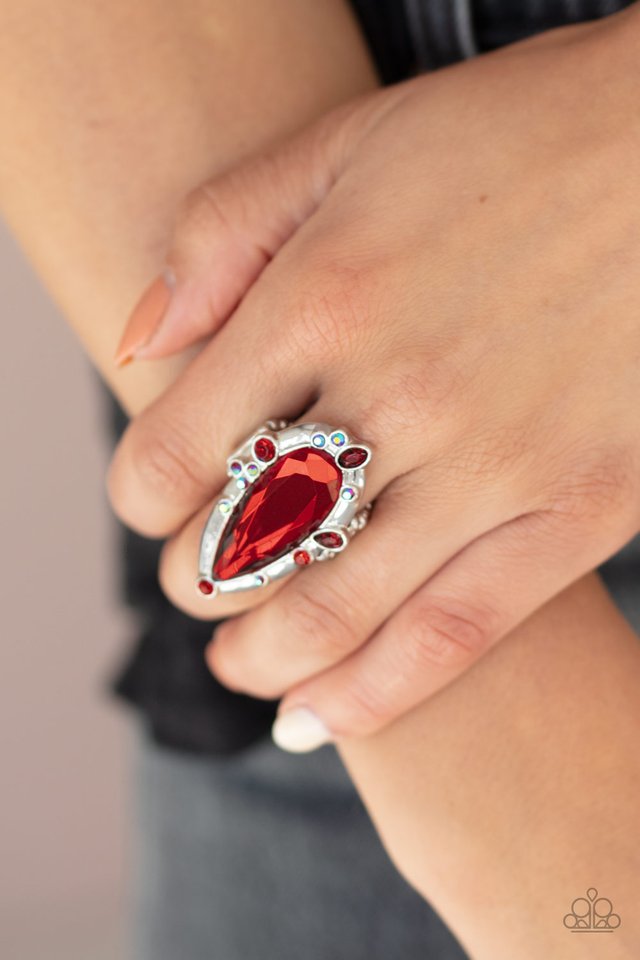 Sparkle Smitten - Red - Paparazzi Ring Image