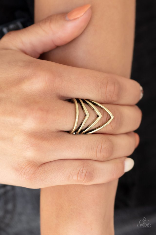 The Main Point - Brass - Paparazzi Ring Image