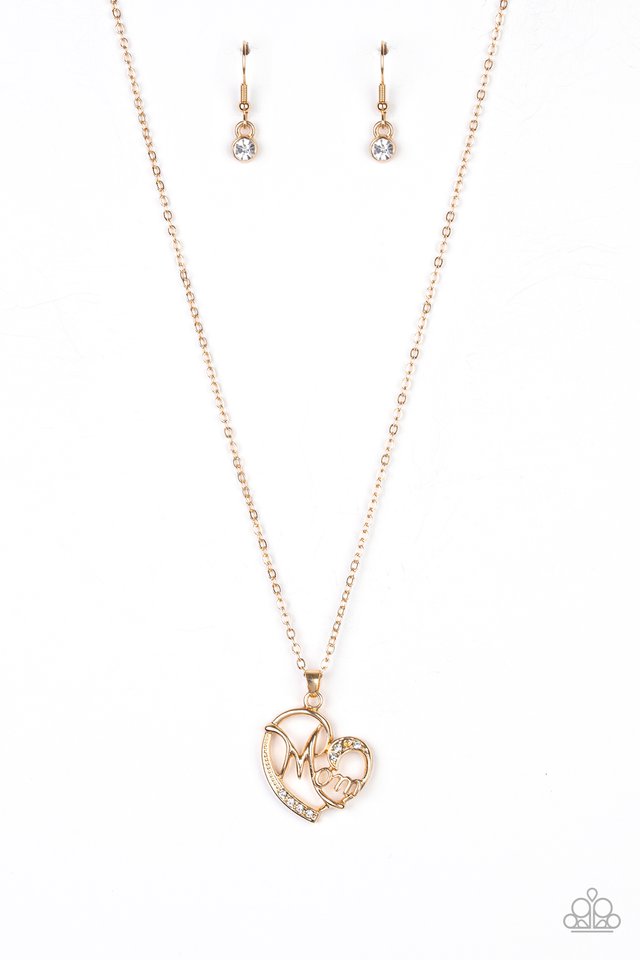 Mom Moments - Gold - Paparazzi Necklace Image