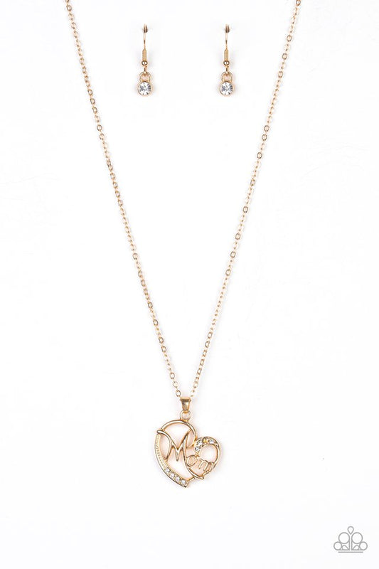 Mom Moments - Gold - Paparazzi Necklace Image