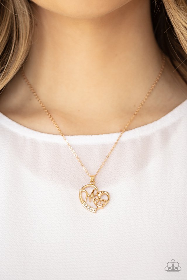 Mom Moments - Gold - Paparazzi Necklace Image