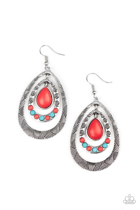 Terra Teardrops - Red - Paparazzi Earring Image