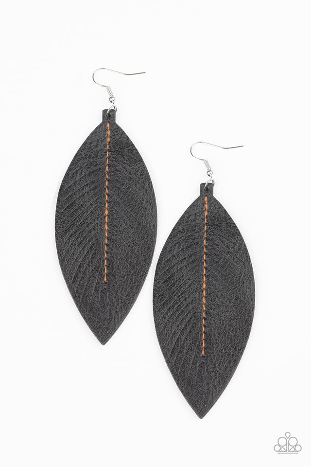 Naturally Beautiful - Black - Paparazzi Earring Image