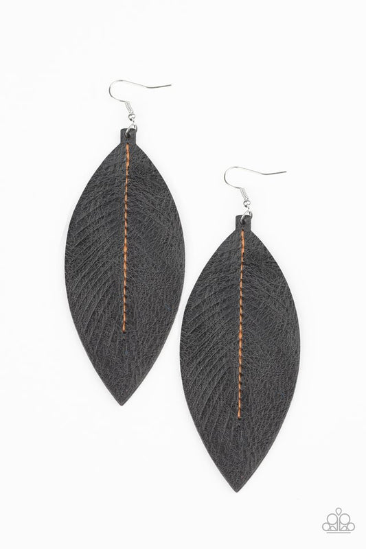 Naturally Beautiful - Black - Paparazzi Earring Image