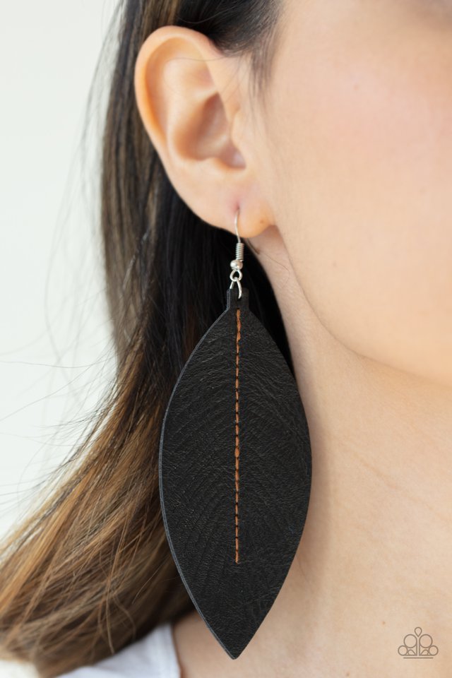 Naturally Beautiful - Black - Paparazzi Earring Image