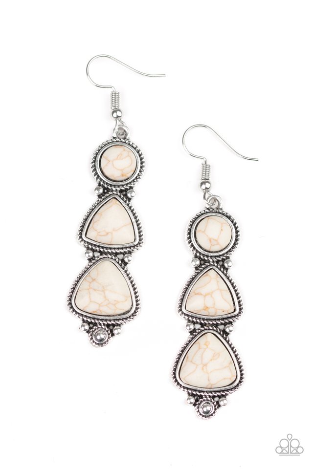 New Frontier - White - Paparazzi Earring Image