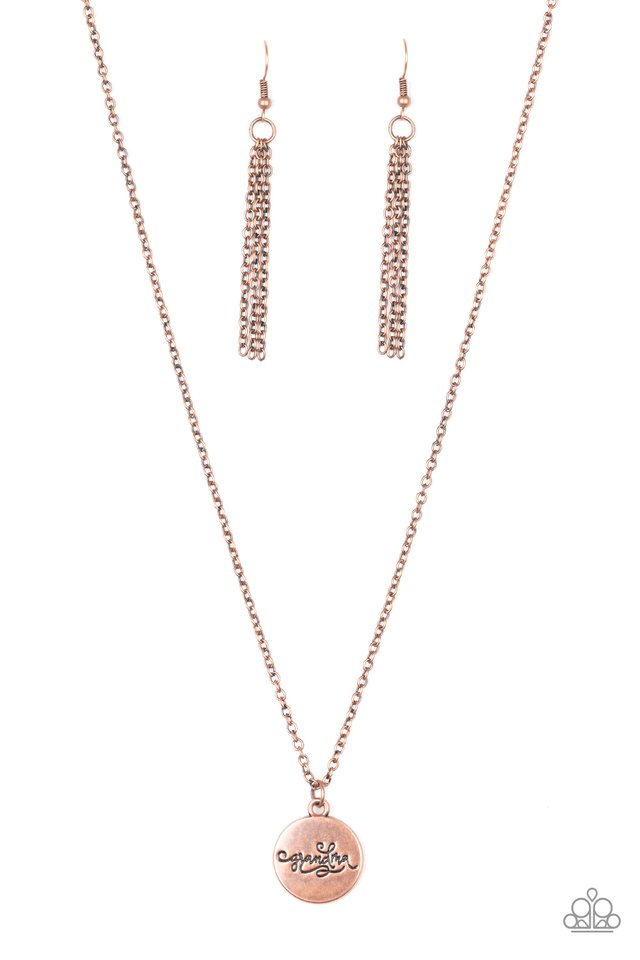 Worlds Best Grandma - Copper - Paparazzi Necklace Image