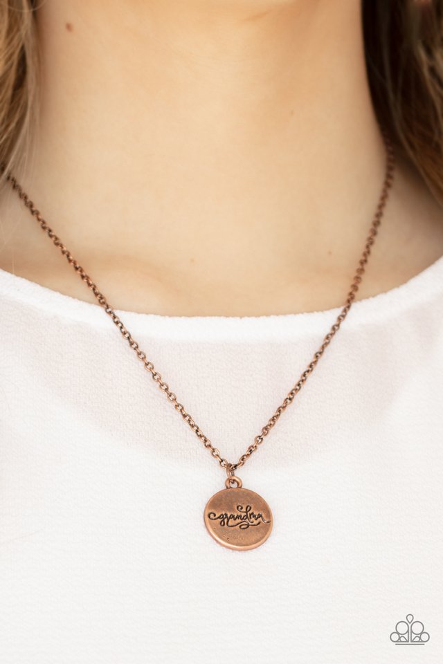 Worlds Best Grandma - Copper - Paparazzi Necklace Image