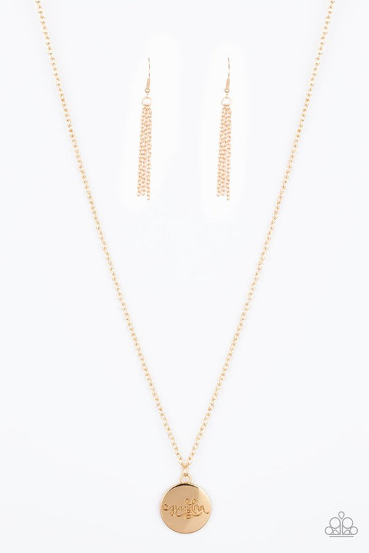 Worlds Best Grandma - Gold - Paparazzi Necklace Image