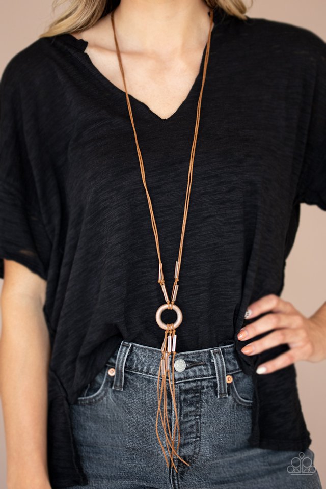 Tasseled Trinket - Copper - Paparazzi Necklace Image