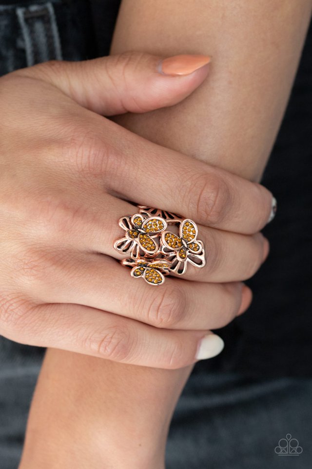 Flighty Flutter - Copper - Paparazzi Ring Image