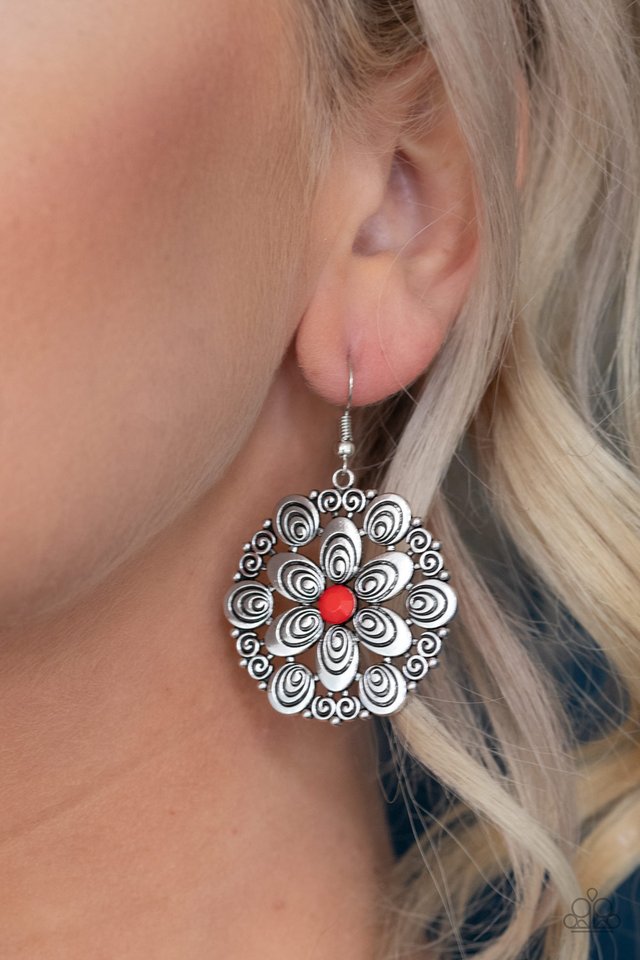 Grove Groove - Red - Paparazzi Earring Image