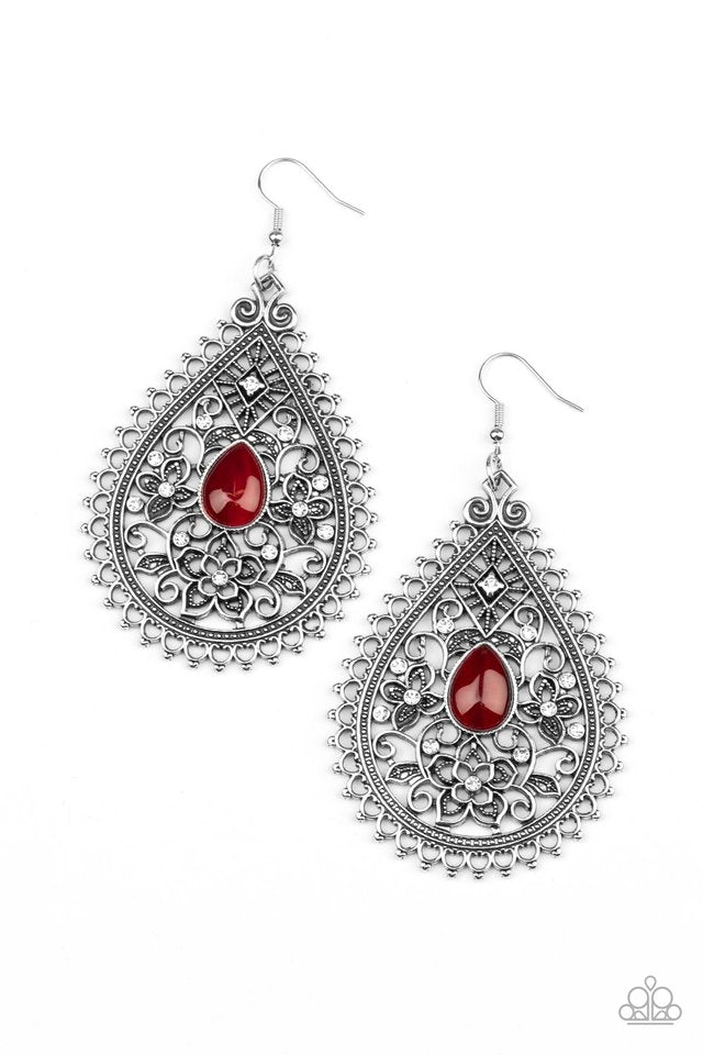 Eden Glow - Red - Paparazzi Earring Image
