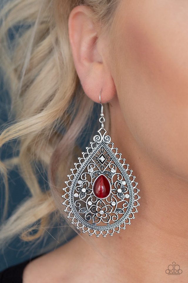 Eden Glow - Red - Paparazzi Earring Image