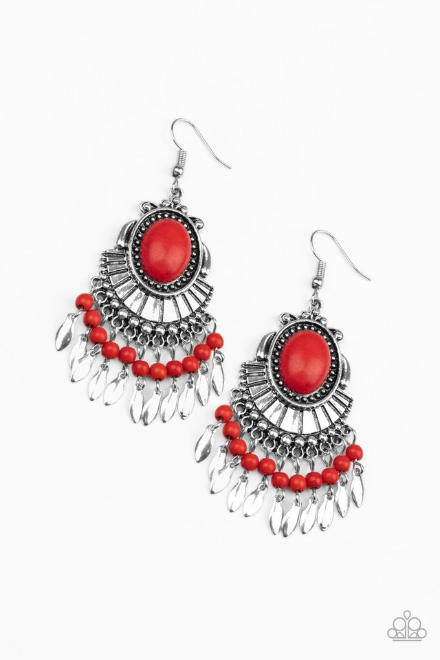 Eco Trip - Red - Paparazzi Earring Image