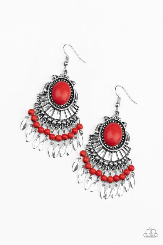 Eco Trip - Red - Paparazzi Earring Image