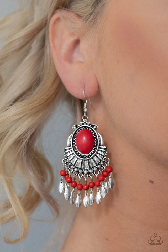 Eco Trip - Red - Paparazzi Earring Image