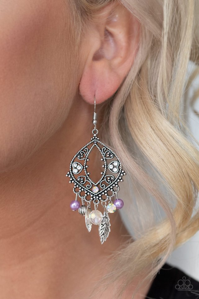 Garden Picnic - Purple - Paparazzi Earring Image