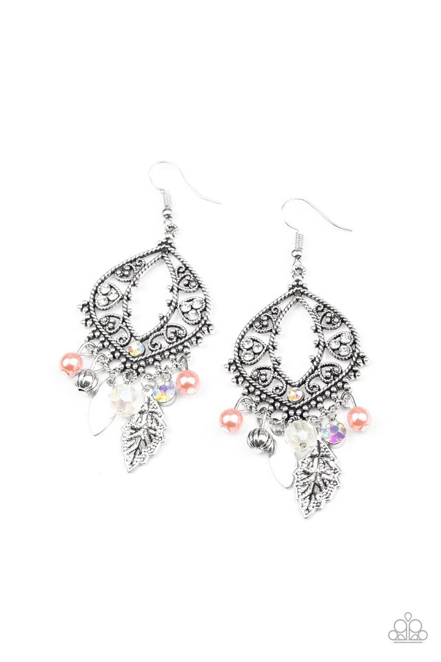 Garden Picnic - Orange - Paparazzi Earring Image