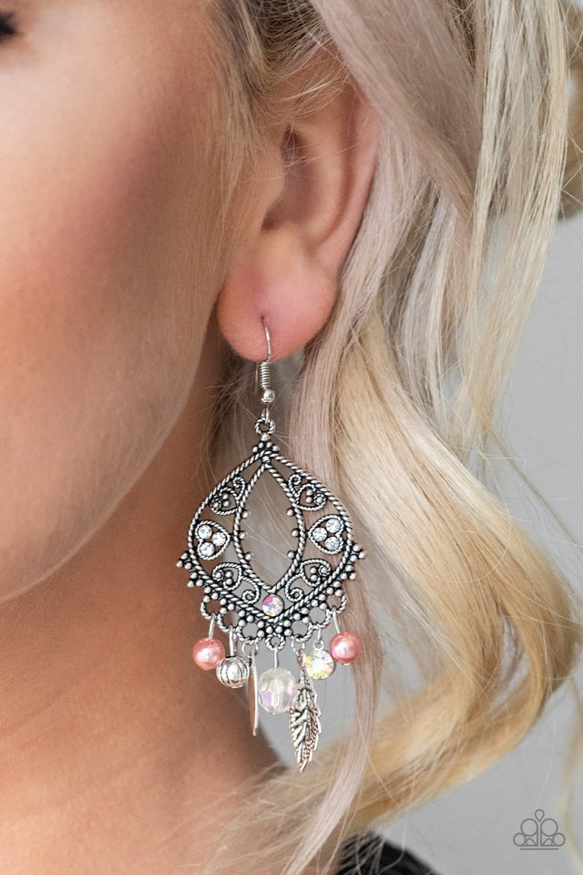 Garden Picnic - Orange - Paparazzi Earring Image