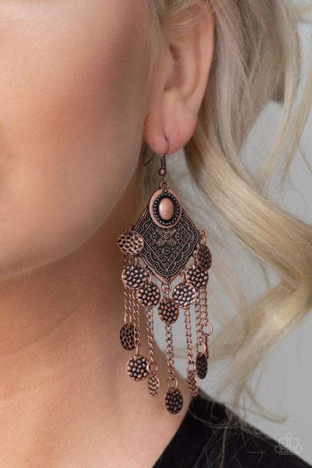 Garden Explorer - Copper - Paparazzi Earring Image