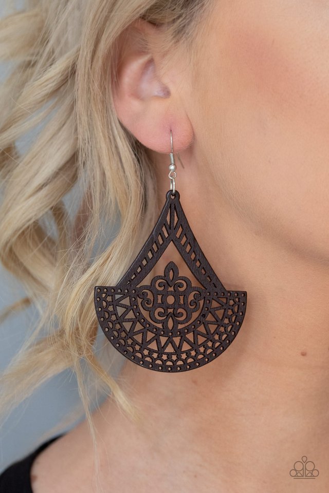 Tiki Sunrise - Brown - Paparazzi Earring Image