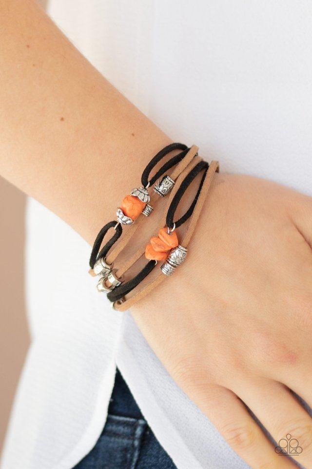 Rocky Mountain Rebel - Orange - Paparazzi Bracelet Image