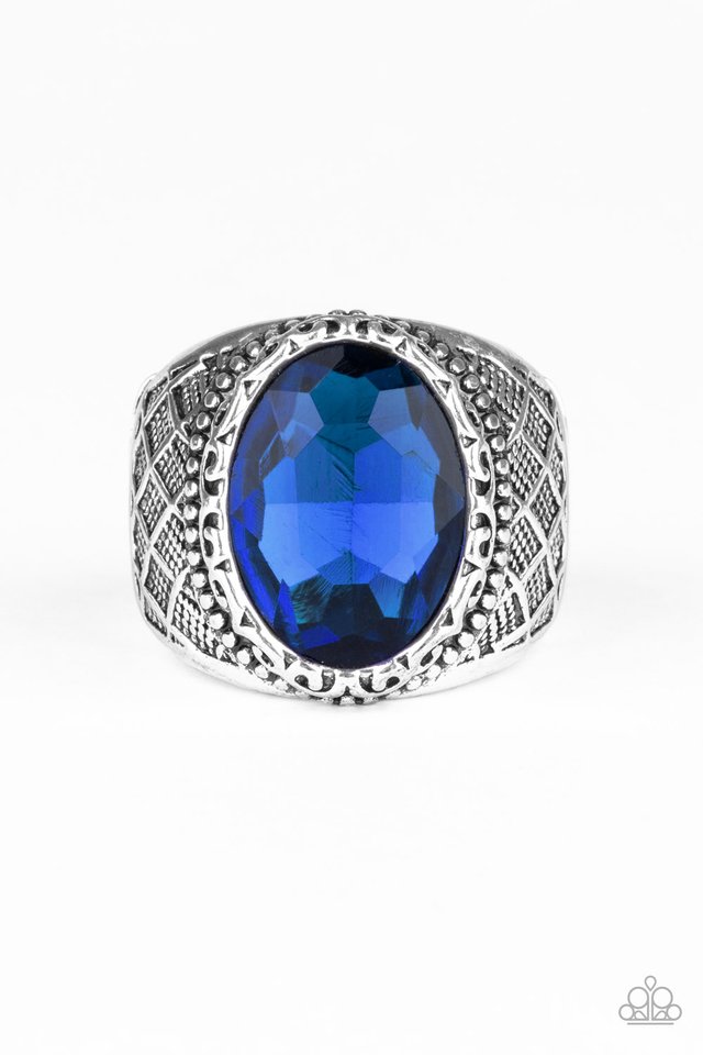 Pro Bowl - Blue - Paparazzi Ring Image