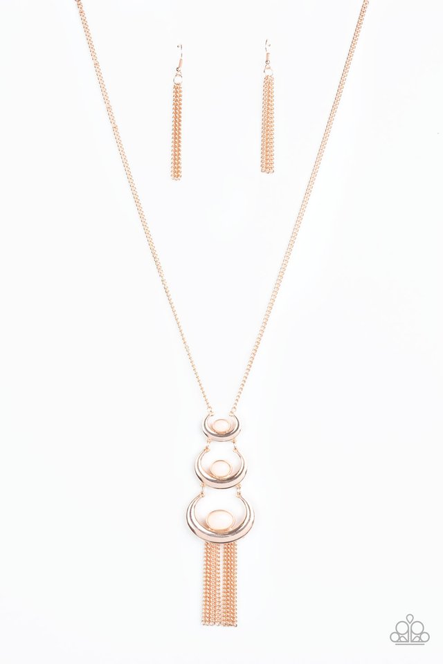 As MOON As I Can - Rose Gold - Paparazzi Necklace Image