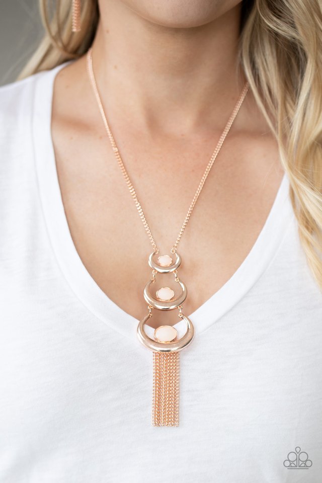 As MOON As I Can - Rose Gold - Paparazzi Necklace Image