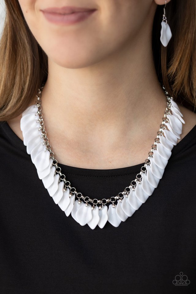 Super Bloom - White - Paparazzi Necklace Image