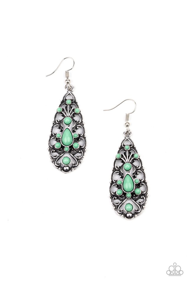 Fantastically Fanciful - Green - Paparazzi Earring Image