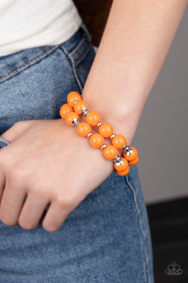 Bubble Blast Off - Orange - Paparazzi Bracelet Image
